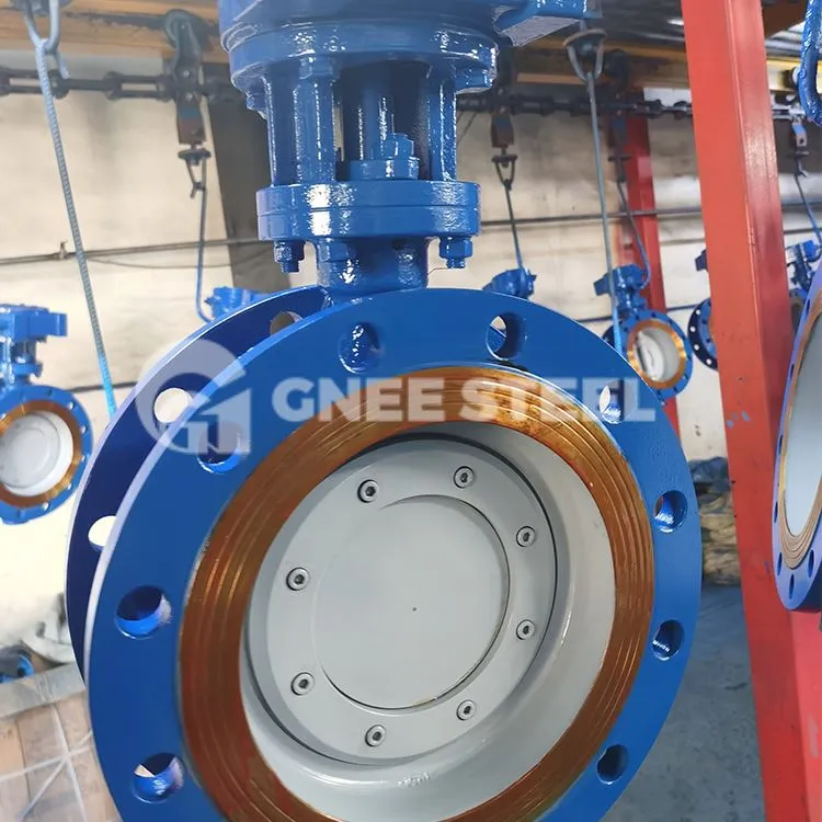 Válvula borboleta tripla excêntrica de aço carbono