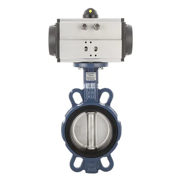 Válvula de borboleta de bolacha com atuador pneumático